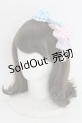 Angelic Pretty / ギンガム配色ぷくぷくリボンカチューシャ  サックス×ピンク×ラベンダー T-25-08-06-045-AP-AC-SA-ZT