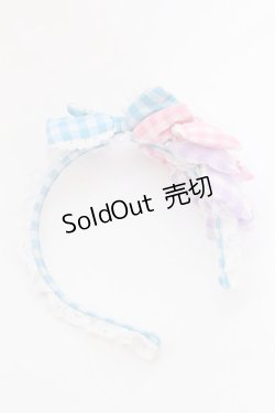 画像3: Angelic Pretty / ギンガム配色ぷくぷくリボンカチューシャ  サックス×ピンク×ラベンダー T-25-08-06-045-AP-AC-SA-ZI