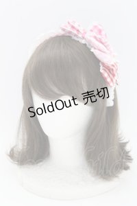 Angelic Pretty / ギンガム配色ぷくぷくリボンカチューシャ  濃ピンク×ピンク×アカ T-25-08-06-046-AP-AC-SA-ZI