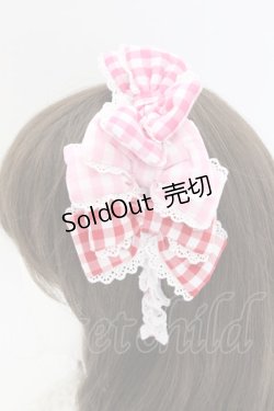 画像2: Angelic Pretty / ギンガム配色ぷくぷくリボンカチューシャ  濃ピンク×ピンク×アカ T-25-08-06-046-AP-AC-SA-ZI