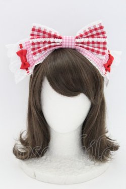 画像1: Angelic Pretty / ギンガムシャーベットカチューシャ  アカ×ピンク T-25-08-06-047-AP-AC-SA-ZT