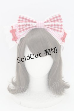 画像1: Angelic Pretty / ギンガムシャーベットカチューシャ  アカ×ピンク T-25-08-06-047-AP-AC-SA-ZI