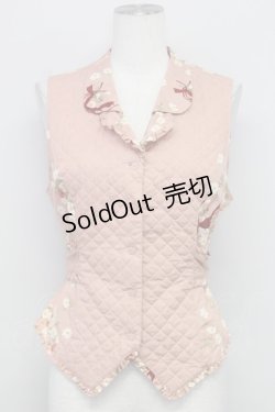 画像1: PINK HOUSE / 秋桜ブーケリボンベスト  ピンク T-25-08-06-006-LO-TO-SA-ZI