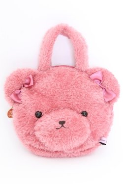 画像1: Maison de FLEUR / ピンくまニアトートバッグ  ダークピンク T-25-08-06-050-LO-BG-SA-ZT