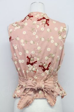 画像2: PINK HOUSE / 秋桜ブーケリボンベスト  ピンク T-25-08-06-006-LO-TO-SA-ZT