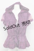 PINK HOUSE / ピコフリルパッチワークフードブラウス  パープル T-25-08-06-007-LO-BL-SA-ZT