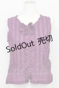 PINK HOUSE / 縦ピコフリルノースリーブブラウス  パープル T-25-08-06-008-LO-BL-SA-ZI