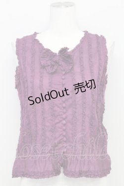 画像1: PINK HOUSE / 縦ピコフリルノースリーブブラウス  パープル T-25-08-06-008-LO-BL-SA-ZI