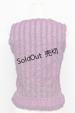 画像2: PINK HOUSE / 縦ピコフリルノースリーブブラウス  パープル T-25-08-06-008-LO-BL-SA-ZI