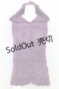 PINK HOUSE / カメリアモチーフパッチワークニットフードベスト  パープル T-25-08-06-009-LO-TO-SA-ZI