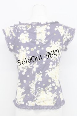 画像2: PINK HOUSE / 薔薇ブーケプリントノースリーブブラウス  パープル T-25-08-06-010-LO-BL-SA-ZT