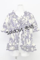 PINK HOUSE / 薔薇ブーケプリント半袖ブラウス  パープル T-25-08-06-011-LO-BL-SA-ZT