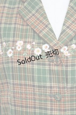 画像3: PINK HOUSE / フラワー刺繍チェックベスト  グリーンＸブラウン T-25-08-06-012-LO-TO-SA-ZI
