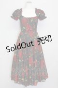 Selkie / Eden Garden Party Dress S 黒Ｘ赤 T-25-08-06-015-LO-OP-SA-ZI