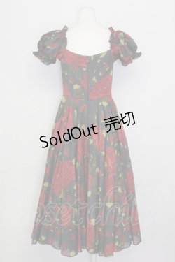 画像2: Selkie / Eden Garden Party Dress S 黒Ｘ赤 T-25-08-06-015-LO-OP-SA-ZI