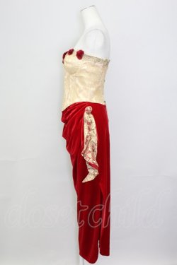 画像3: LACE MADE / 「スペイン野薔薇」コルセットドレス M ゴールドＸ赤 T-25-08-06-016-LO-OP-SA-ZI