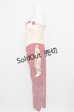 画像3: LACE MADE / 「スペイン野薔薇」コルセットドレス M ゴールドＸ赤 T-25-08-06-016-LO-OP-SA-ZI