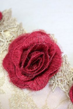 画像8: LACE MADE / 「スペイン野薔薇」コルセットドレス M ゴールドＸ赤 T-25-08-06-016-LO-OP-SA-ZI