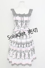 Angelic Pretty / Fancy Borderジャンパースカート  ブラック T-25-08-06-018-AP-OP-SA-ZT