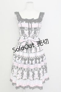 Angelic Pretty / Fancy Borderジャンパースカート  ブラック T-25-08-06-018-AP-OP-SA-ZI