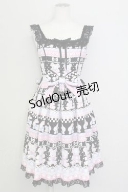 画像1: Angelic Pretty / Fancy Borderジャンパースカート  ブラック T-25-08-06-018-AP-OP-SA-ZT
