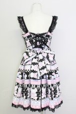 画像2: Angelic Pretty / Fancy Borderジャンパースカート  ブラック T-25-08-06-018-AP-OP-SA-ZI (2)