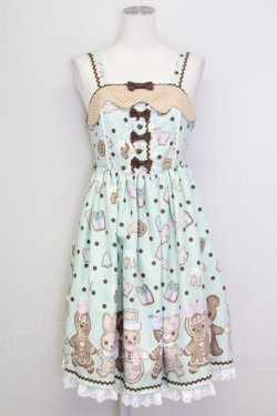 画像1: Angelic Pretty / なかよしジンジャークッキージャンパースカート  ミント T-25-08-06-019-AP-OP-SA-ZT
