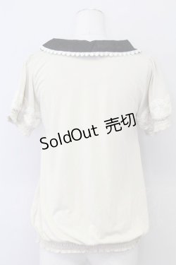 画像2: axes femme / リボンプルオーバー  オフｘ黒 T-25-08-09-013-AX-TO-HR-ZT492