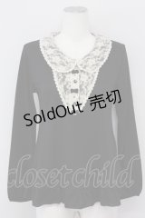 axes femme / 重ね着風レースプルオーバー  黒 T-25-08-09-014-AX-OP-HR-ZT