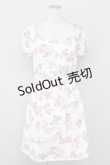 LODISPOTTO / シフォン花柄ワンピース  白ｘピンク T-25-08-09-016-LO-OP-AS-ZT492
