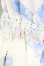 画像4: LODISPOTTO / シフォン花柄ワンピース  白ｘ青 T-25-08-09-017-LO-OP-AS-ZT492 (4)