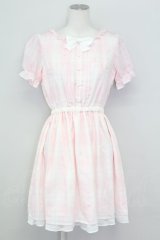 LODISPOTTO / チェックシフォンワンピース  ピンク T-25-08-09-020-LO-OP-AS-ZT