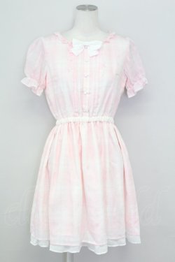 画像1: LODISPOTTO / チェックシフォンワンピース  ピンク T-25-08-09-020-LO-OP-AS-ZT