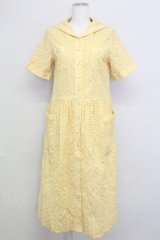 Jane Marple Dans Le Salon /Flower laceマリンカラードレス M イエロー T-25-08-10-019-JM-OP-SZ-ZT
