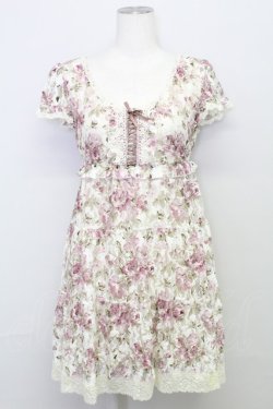 画像1: axes femme / 花柄レースチュニック  オフ T-25-08-10-023-AX-OP-HR-ZT