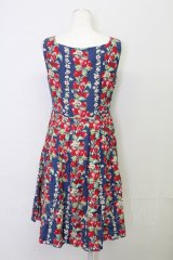 Jane Marple / Strawberry Topiaryドレス  ブルー T-25-08-10-031-JM-OP-AS-ZT