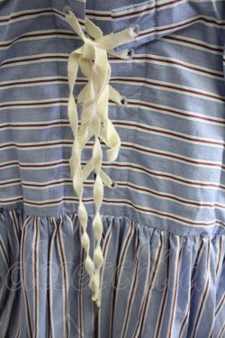 画像6: Jane Marple /Marine Stripe　scallop EMB dress  ブルー T-25-08-10-033-JM-OP-ET-ZT350