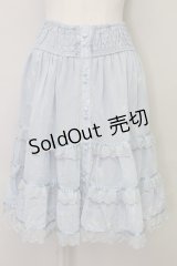axes femme / ムーンキャットティアードスカート  サックス T-25-08-10-036-AX-SK-AS-ZS