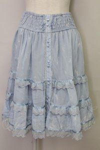 axes femme / ムーンキャットティアードスカート  サックス T-25-08-10-036-AX-SK-AS-ZS