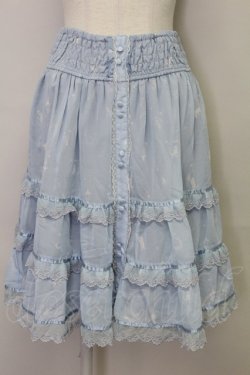 画像1: axes femme / ムーンキャットティアードスカート  サックス T-25-08-10-036-AX-SK-AS-ZT