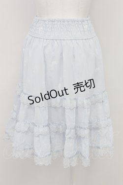 画像2: axes femme / ムーンキャットティアードスカート  サックス T-25-08-10-036-AX-SK-AS-ZS