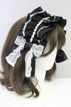 画像2: metamorphose / シフォンヘッドドレス  黒ｘ白 T-25-08-10-040-ME-AC-AS-ZT