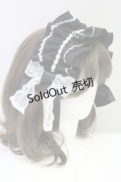 画像2: metamorphose / シフォンヘッドドレス  黒ｘ白 T-25-08-10-040-ME-AC-AS-ZS