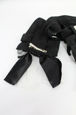 画像3: metamorphose / シフォンヘッドドレス  黒ｘ白 T-25-08-10-040-ME-AC-AS-ZT