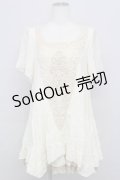 axes femme / BIGモチーフイレヘムチュニ  キナリ T-25-08-10-008-AX-OP-HR-ZS