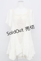 axes femme / BIGモチーフイレヘムチュニ  キナリ T-25-08-10-008-AX-OP-HR-ZS