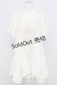 axes femme / BIGモチーフイレヘムチュニ  キナリ T-25-08-10-008-AX-OP-HR-ZS