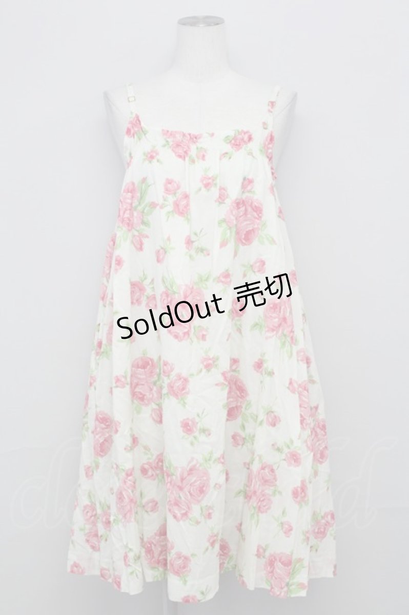画像1: Jane Marple /English Roseストラップドレス  オフ T-25-08-10-011-JM-OP-ET-ZT349 (1)