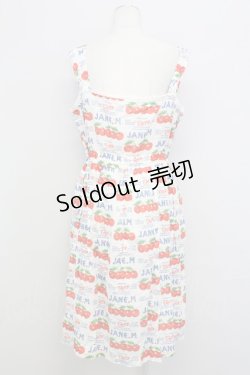 画像2: Jane Marple / チェリーボンボンスクエアワンピース  白 T-25-08-10-017-JM-OP-AS-ZT