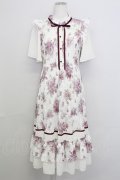 axes femme / フラワーレースワンピース  白Ｘボルドー T-25-08-12-022-AX-OP-SA-ZT